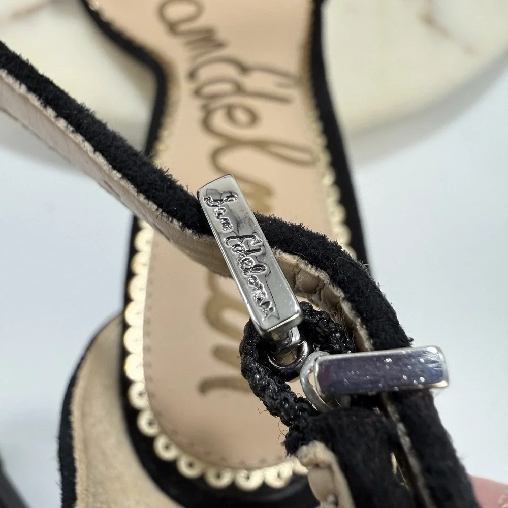 Sam Edelman Yaro Block Heel Sandal Black Suede, Size 6M